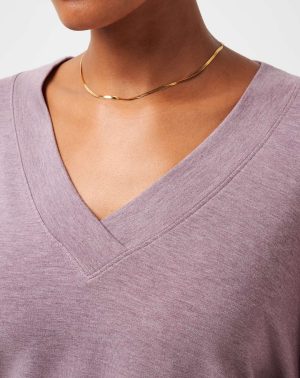 Cloud Terry Vneck Top