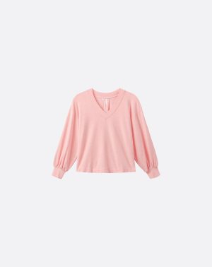 Cloud Terry Vneck Top