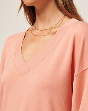 Cloud Terry Vneck Top