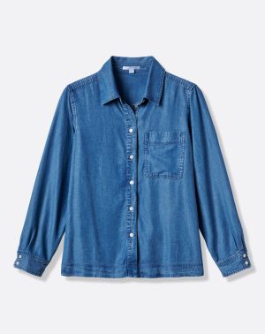 Chambray Button Down Long Sleeve