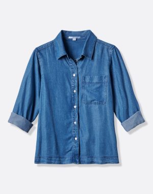 Chambray Button Down Long Sleeve