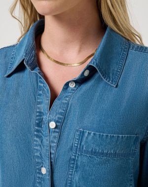 Chambray Button Down Long Sleeve