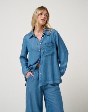 Chambray Button Down Long Sleeve