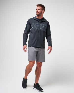 Tech Hoodie Striped Full Zip