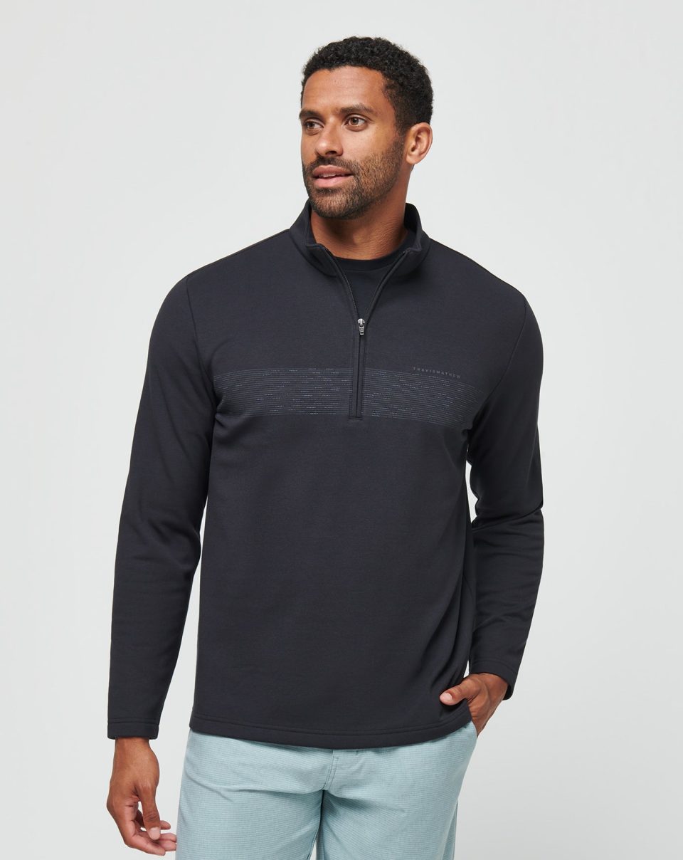 Upgraded Fleece Chest Stripe Quarter Zip