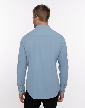 Cloud Flannel Button-Up