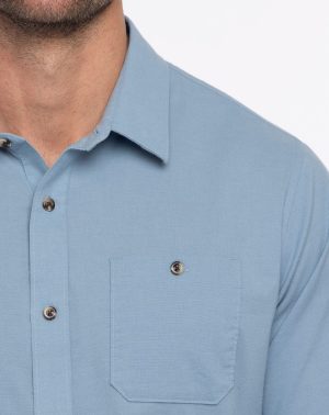 Cloud Flannel Button-Up