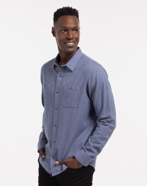 Cloud Flannel Button-Up