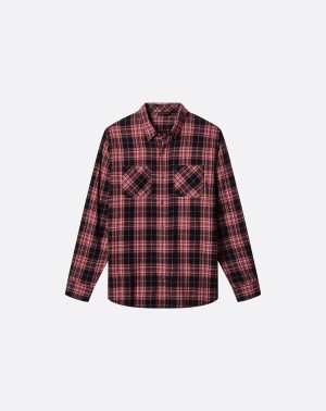 Cloud Flannel Plaid Button-Up