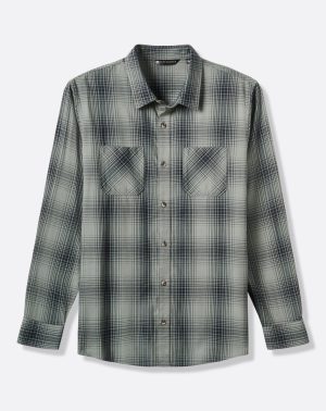 Cloud Flannel Plaid Button-Up