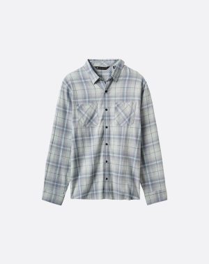 Cloud Flannel Plaid Button-Up