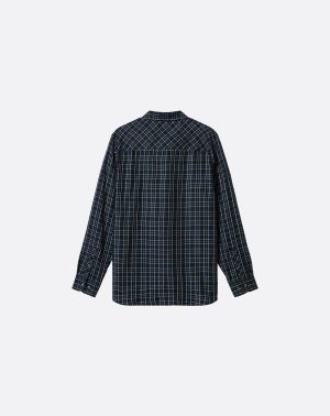 Cloud Flannel Plaid Button-Up