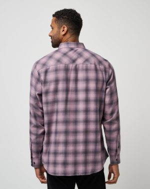 Cloud Flannel Plaid Button-Up