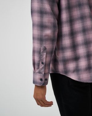 Cloud Flannel Plaid Button-Up