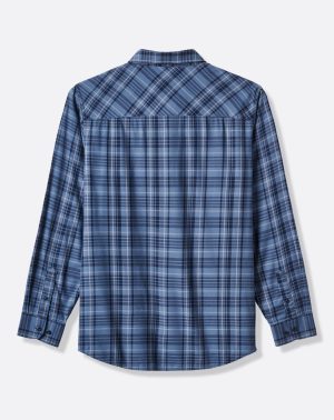 Cloud Flannel Plaid Button-Up