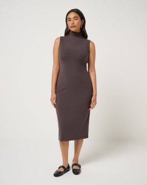 Cloud Rib Mock Neck Dress
